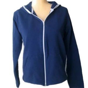 N.Y.L. New York Laundry Blue & White Zip-Up Hoodie 🟡